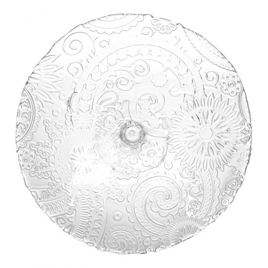 Prato Para Bolo 27cm Diâmetro Por 10cm Altura Em Vidro Com Pe Paisley